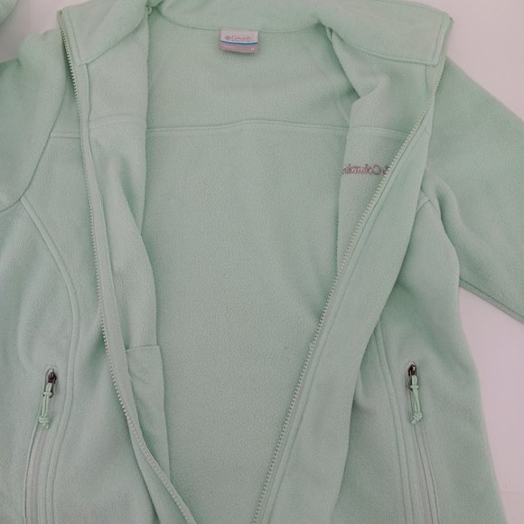 COLUMBIA JACKET WOMEN MEDIUM GREEN FLEECE FULL ZIP LONG SLEEVE SWEATSHIRT OUTDOO - Picture 4 of 15